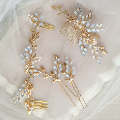 Ophelia Vintage Gold Vine Bridal Hair Combs/Hair Pins