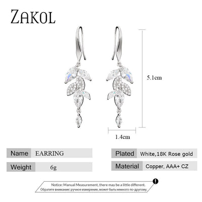 Long Floral Branch Drop Earrings