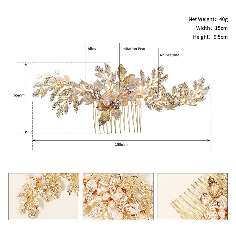 Sydney Rich Gold Floral Hair Comb