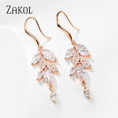 Long Floral Branch Drop Earrings