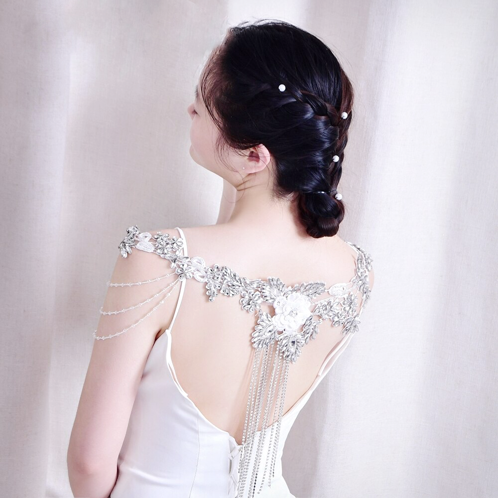 Mina Delicate Flower Tassel Bridal Wrap