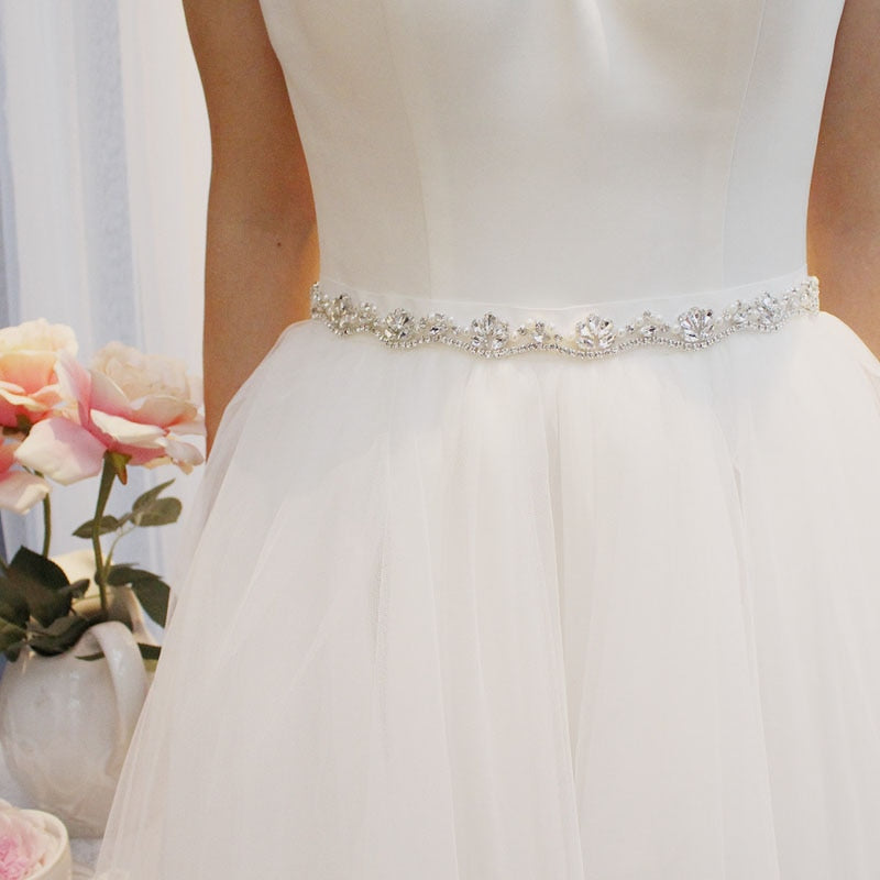 Laci Dainty Crystal Beaded Bridal Belt