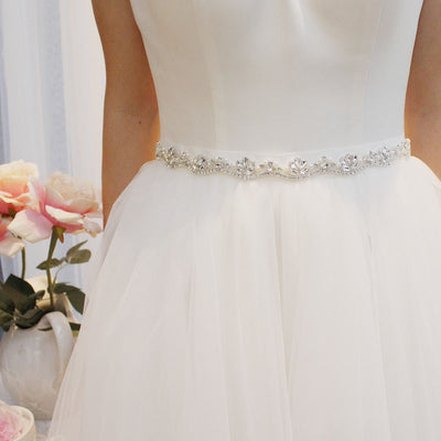 Laci Dainty Crystal Beaded Bridal Belt