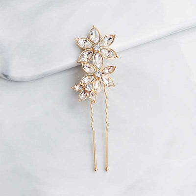 Zoe Gold Clear Crystal Hair Pin