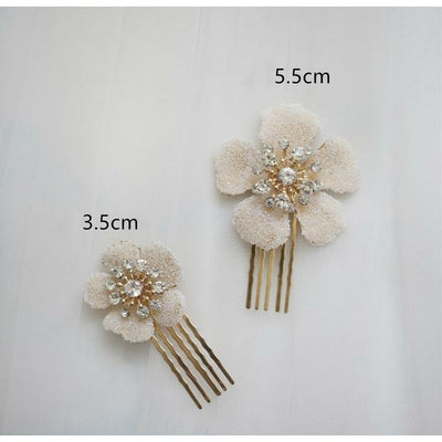 Ada Blush Mini Flower Hair Comb Set (2 Piece)