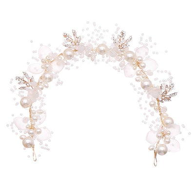 Emma Chiffon Flower Pearl Bridal Headband