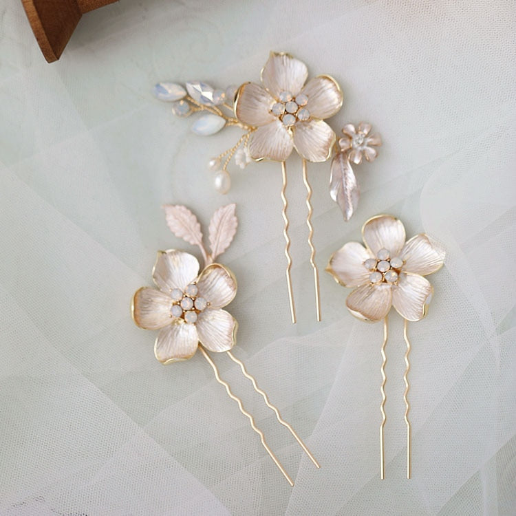 Mia Blush Pearl Hair Pin Set (3 Piece)