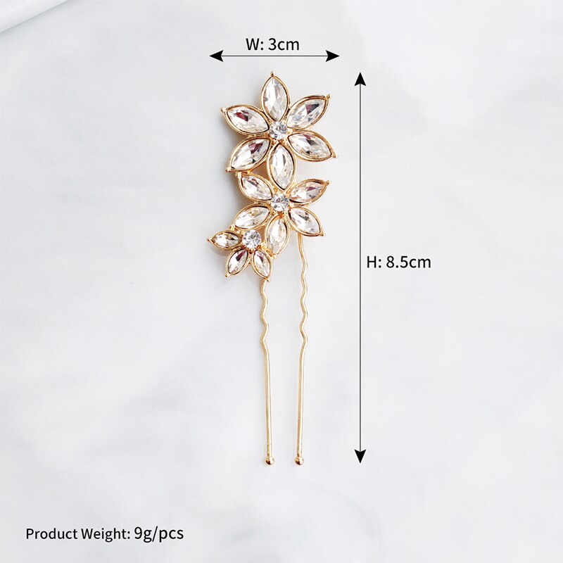 Zoe Gold Clear Crystal Hair Pin