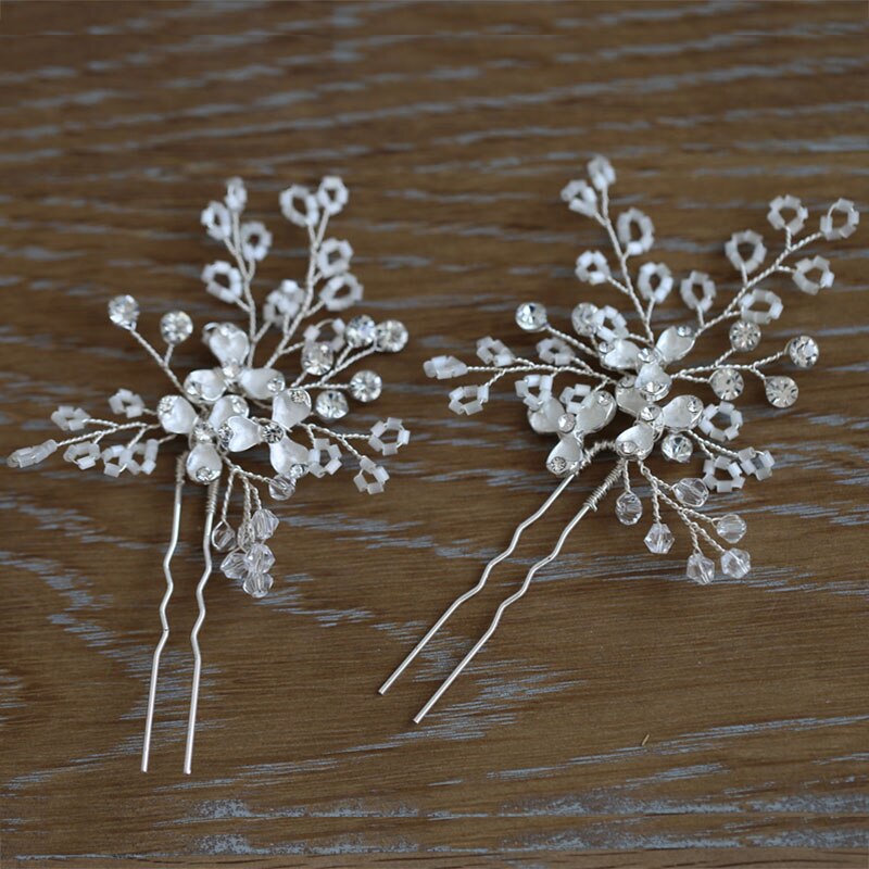 Tina Crystal Beaded Hair Pin Set (2 Piece)