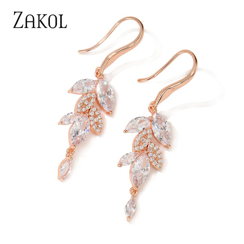 Long Floral Branch Drop Earrings