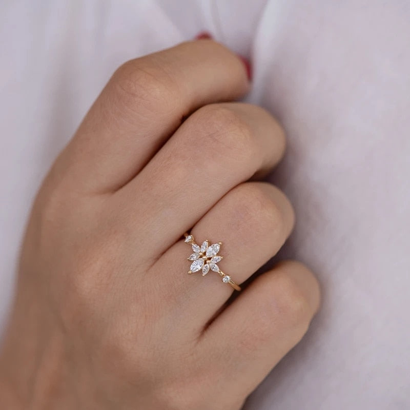 Sterling Silver Floral Cocktail Ring