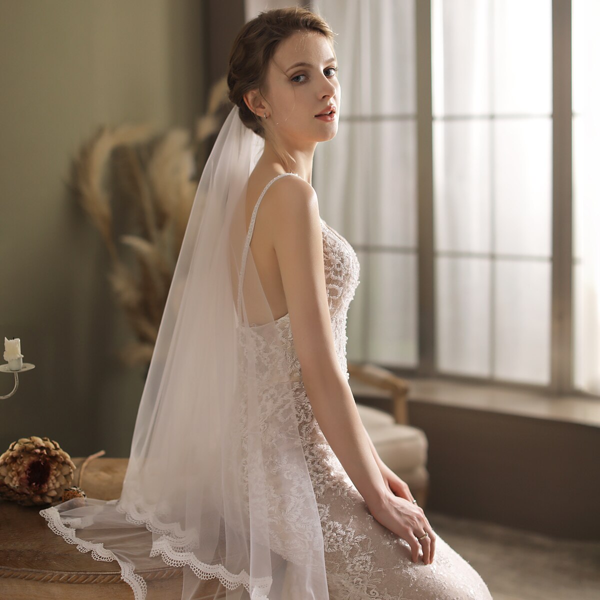 Penelope Delicate Fingertip Wedding Bridal Veil