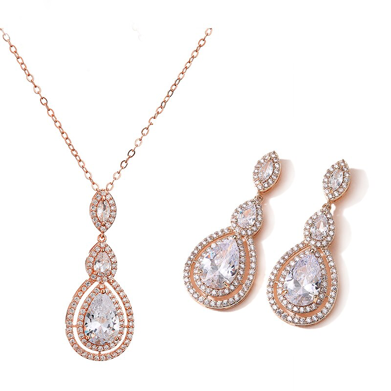 Classic Crystal Matching Wedding Jewelry Set