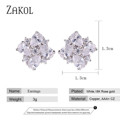 Classic Cluster Stone Stud Earrings