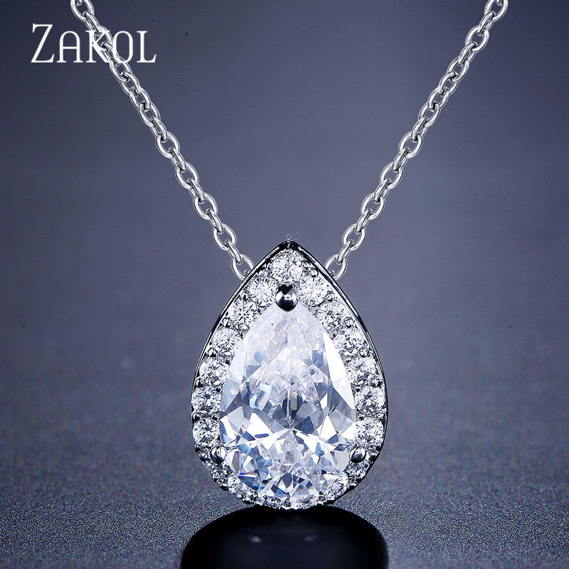 Ember Water Crystal Bridal Necklace