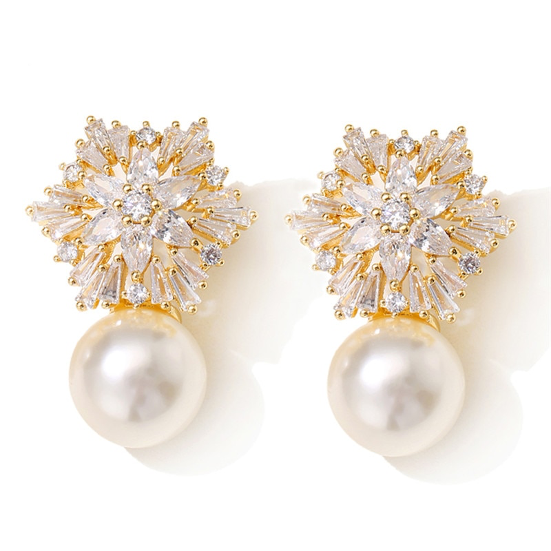 Pearl Drop Wedding Studs