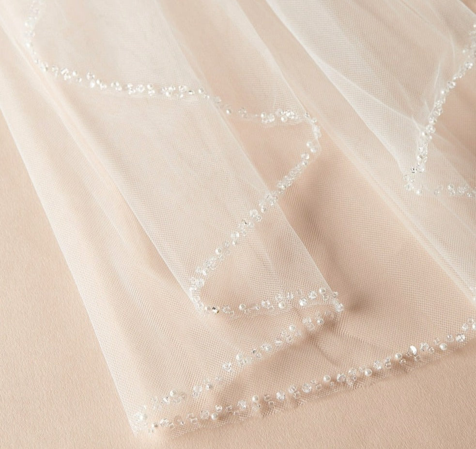 Olivianna Delicate Beaded Edge Veil