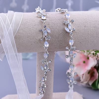 Brielle Silver Opal Stone Bridal Belt