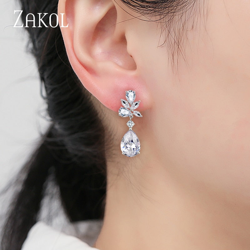 CZ Bridal Wedding Earrings