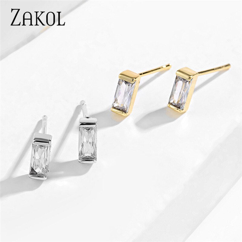 Simple CZ Stud Earrings