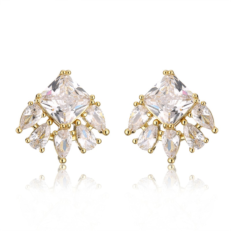 Exquisite Crystal Bridal Stud Earrings