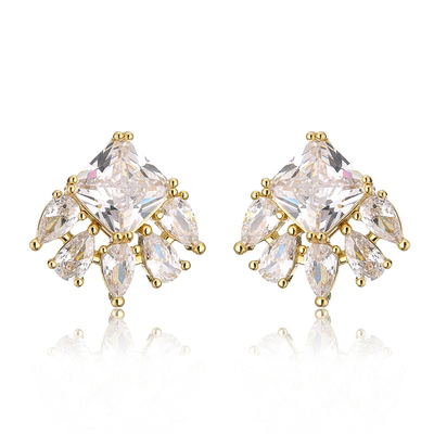 Exquisite Crystal Bridal Stud Earrings