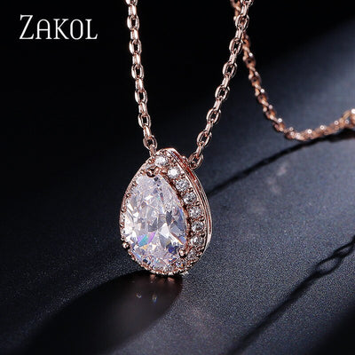 Ember Water Crystal Bridal Necklace