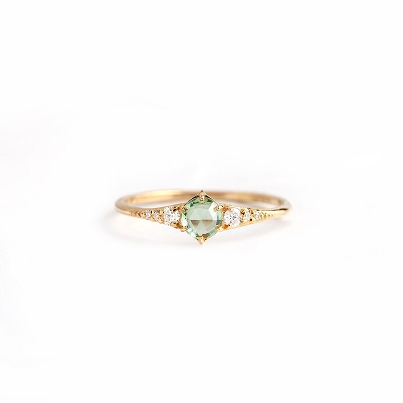 925 Fresh Mint Green Zircon Ring