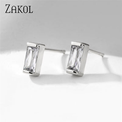 Simple CZ Stud Earrings