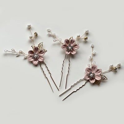 Tori Pastel Flower Hair Pin Set (3 Piece)