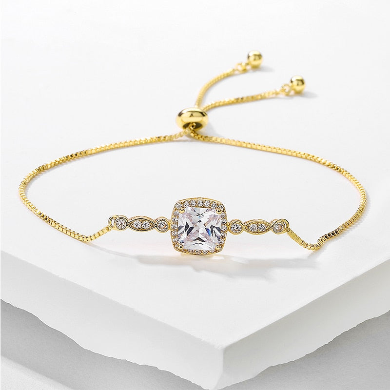 Paola Square CZ Stone Bracelet