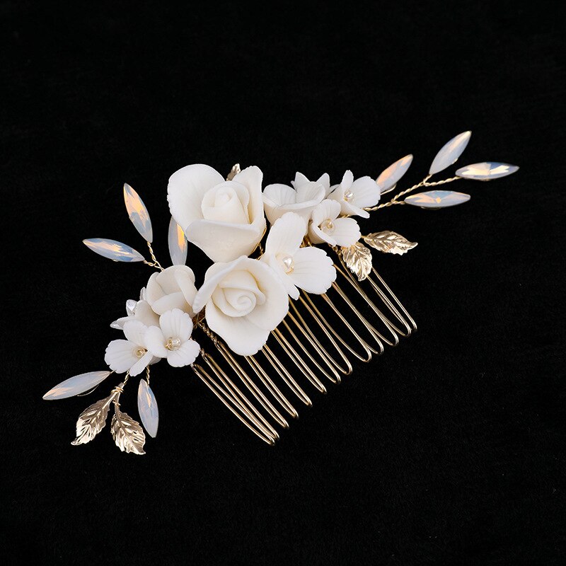 Ezra Porcelain Detailed Hair Comb