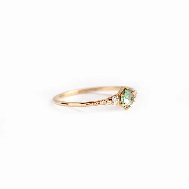 925 Fresh Mint Green Zircon Ring