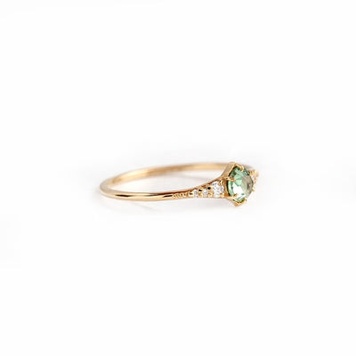 925 Fresh Mint Green Zircon Ring