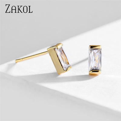 Simple CZ Stud Earrings