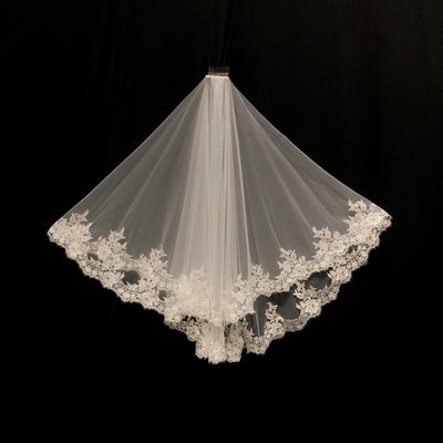 Dana White Lace Trim Veil