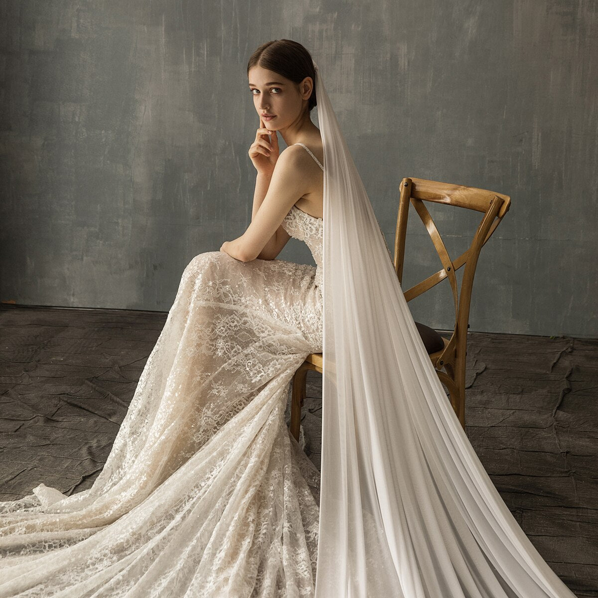 Audrey Luxury Chapel Wedding Bridal Veil