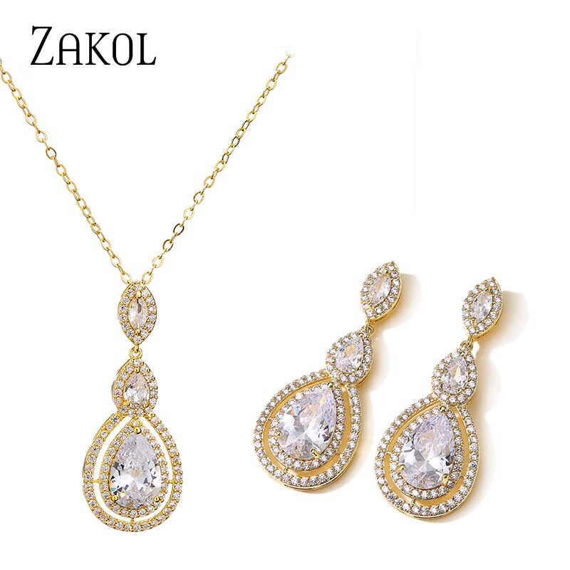 Classic Crystal Matching Wedding Jewelry Set