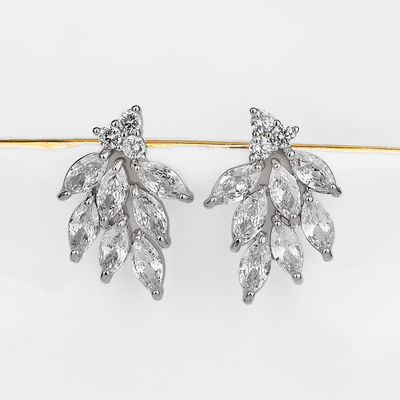 Modern CZ Cluster Stud Earrings