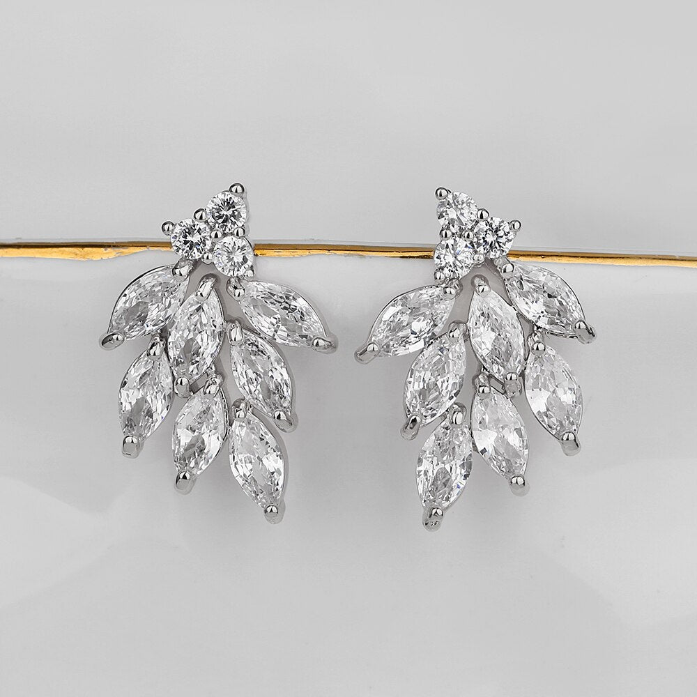 Modern CZ Cluster Stud Earrings