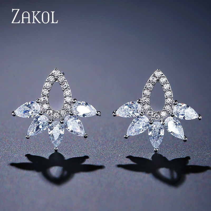 Unique Marquise Stone Stud Earrings