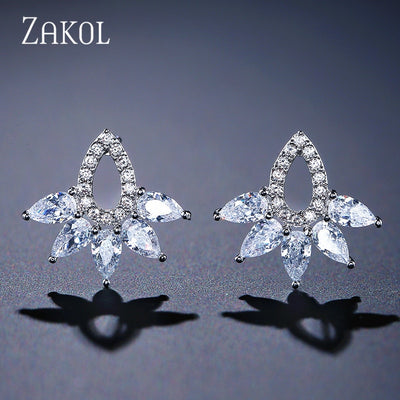 Unique Marquise Stone Stud Earrings