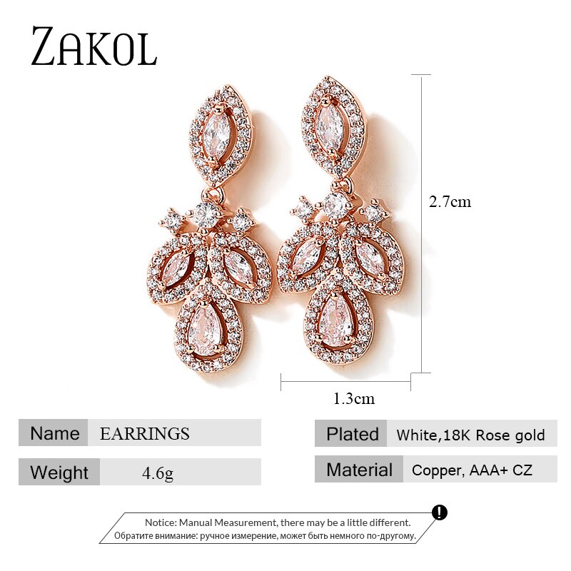 CZ Water Drop Wedding Earrings