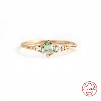 925 Fresh Mint Green Zircon Ring