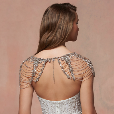 Amina Crystal Beaded Bridal Shawl