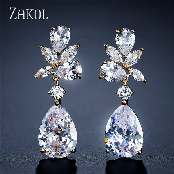 CZ Bridal Wedding Earrings