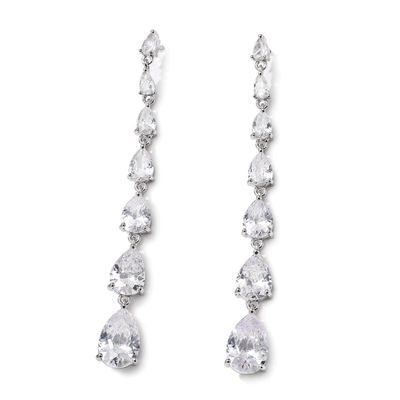 Long Crystal Dangle Earrings