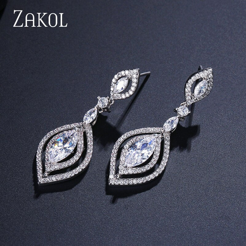 Classic Marquise Cut Dangle Earrings