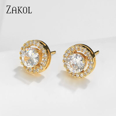 Modern Halo Stud Earrings