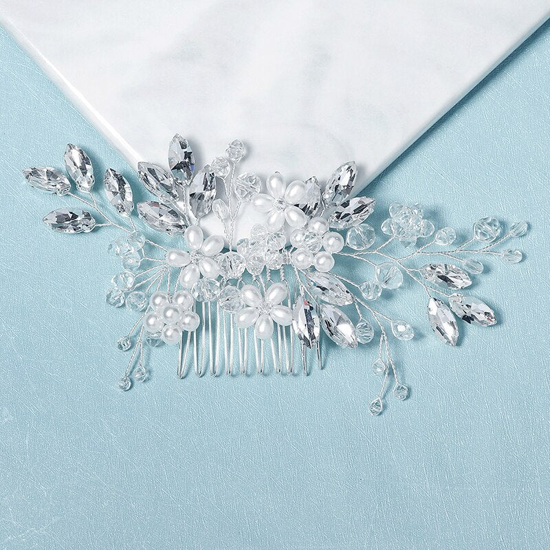 Shay Crystal Pearl Wedding Hair Comb